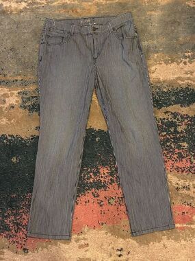 Chico's navy and White Pinstripe Jeans